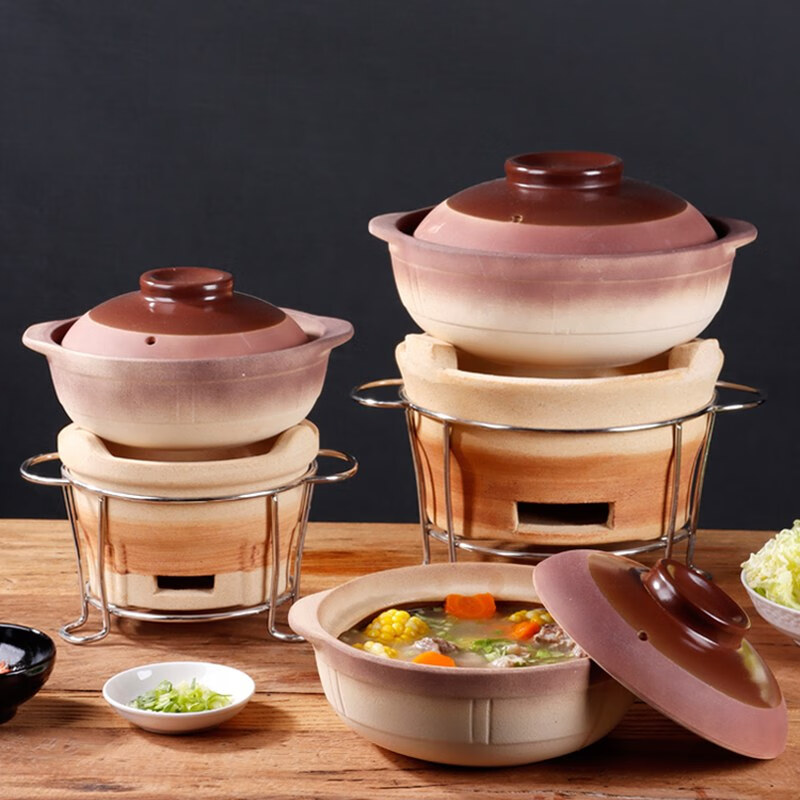 Hedala Hong Kong-style edge stove charcoal stove old-fashioned household soup charcoal fire casserole commercial clay stove around the stove to cook tea and barbecue #2 large charcoal stove + stove + #26 burning pot + plate 0cm