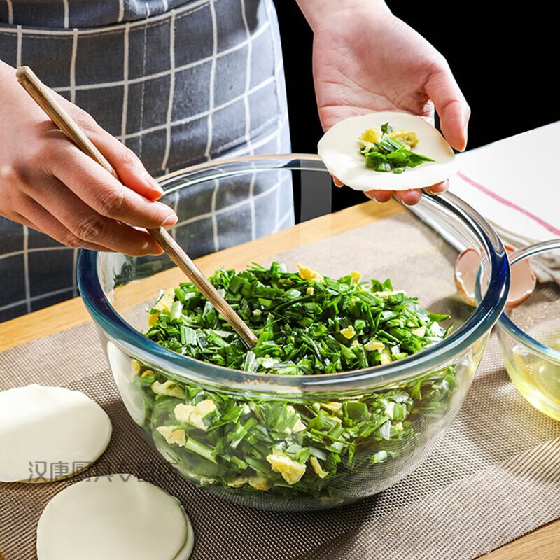 VETROAMANO and basin glass basin non-stick kneading basin home kitchen baking leavened dough live dough whipped cream egg bowl single extra large 29.5cm + glass lid