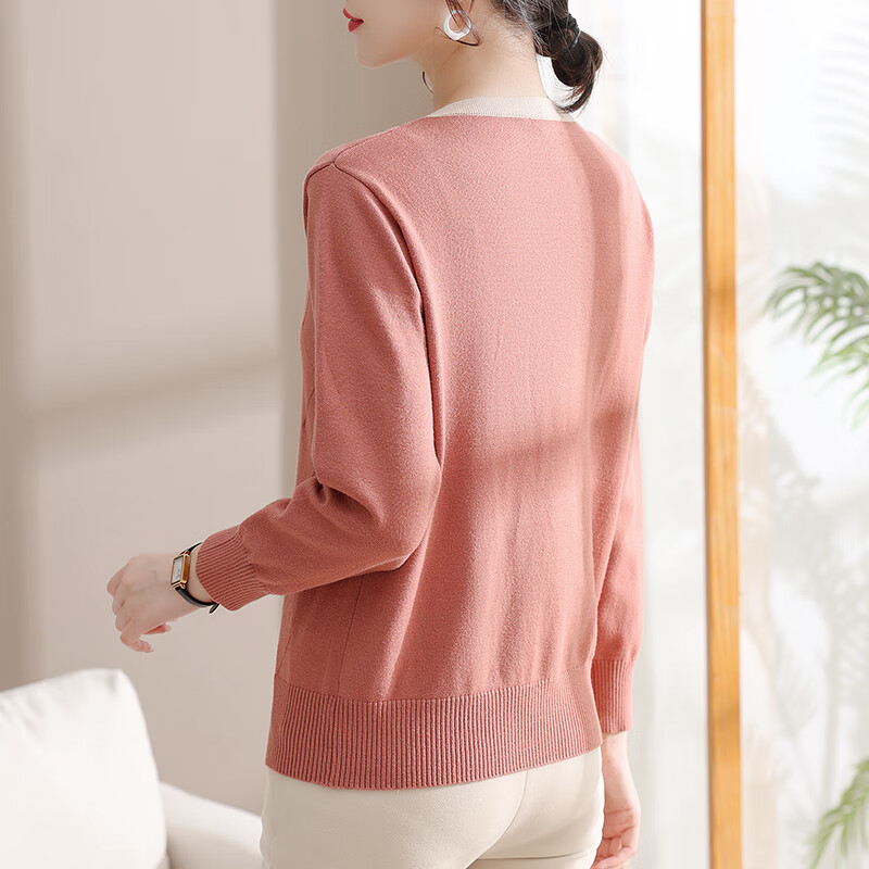 Yu Zhaolin's mother's temperament knitted sweater 2024 autumn new style middle-aged women's small shirt middle-aged and elderly spring and autumn inner layering tops