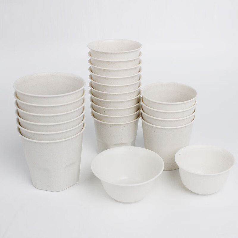 Daoying Disposable Cup Home Office Reception Tea Drinking Cup Kung Fu Tea Cup Food Grade Thickened Rice Hull Water Cup Rice Hull Tea Cup 80ml Two Packs (100 in total)