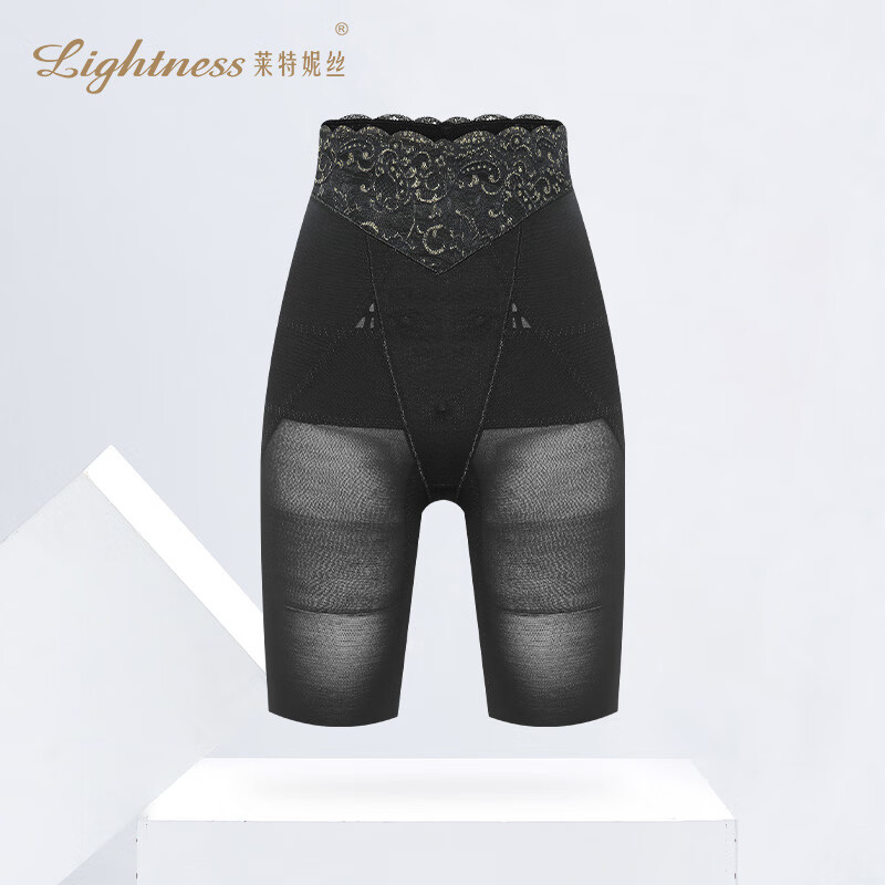 Lightness belly-slimming butt-lifting mid-band pants PL309 black M