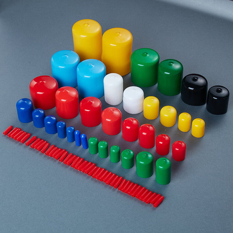 Thousand pieces of light rubber protective sleeve PVC protective cover threaded cap screw seal sleeve insulated terminal sleeve dustproof and waterproof protective plug round pipe sealing cap iron wire cap silicone sleeve wire sealing cap inner diameter 6x15mm 100 pieces black