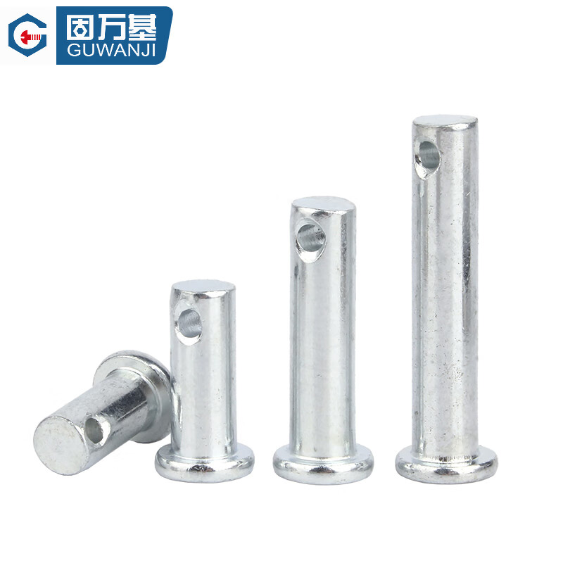 Guwanji galvanized GB882 pin positioning pin flat head with hole cylindrical pin T-shaped pin interspersed pin national standard galvanized material M10x70 10 sets
