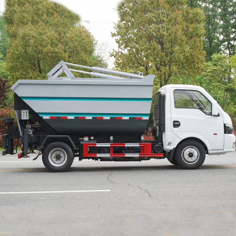 National VI Compressed Tuyi 4 cubic meters 5 cubic meters self-unloading non-leakage garbage transfer truck hydraulic operating system garbage removal truck 120L/240L/660L trash can self-loading and unloading garbage truck