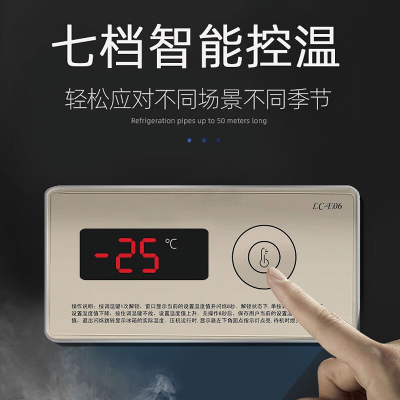 ZARL Freezer Commercial Freezer Display Cabinet Large Capacity Island Cabinet Display Cabinet Refrigerated Fresh Cabinet Frozen Display Cabinet Freezer Refrigerator Glass Door Ice Cream Cabinet Supermarket Freezer 1.0 Meter Frequency Conversion Energy Saving Low Consumption Fresh/Freezing