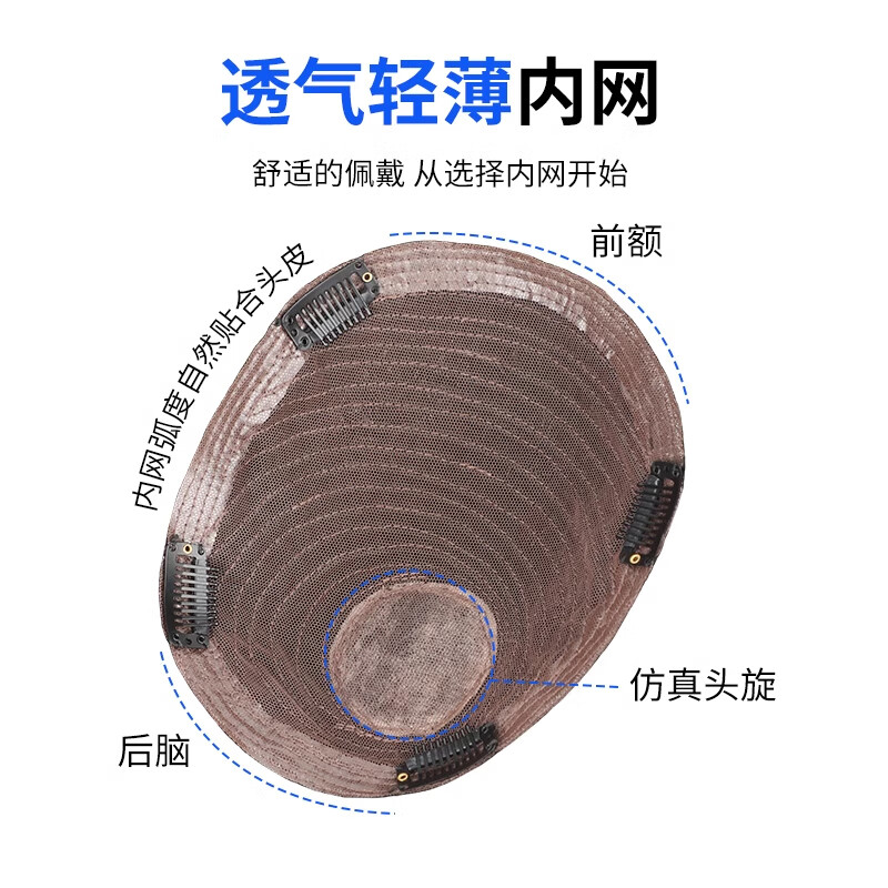 Yixin Men's Top Hair Replacement Piece Men's Top Hair Replacement Block Wig Piece Men's Real Hair Hairline Covers White Hair Natural Breathable Hair Size Model Skin Imitation Delivery Needle Full Real Hair 18*20