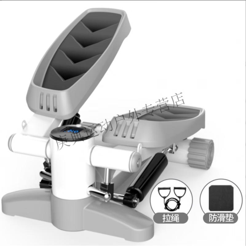 Ouston household mini hydraulic stepper fitness equipment with tension rope indoor leg training stepper black