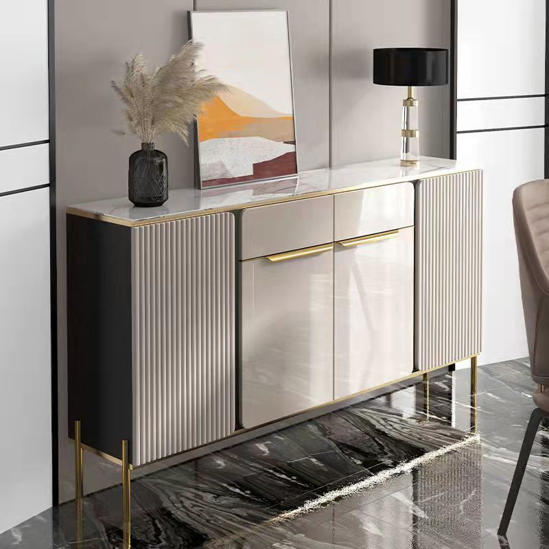 Laixiaoxiang slate light luxury sideboard multi-functional living room storage cabinet restaurant wine cabinet against the wall integrated tea cabinet light luxury slate 160 sideboard (double layer) including upstairs installation