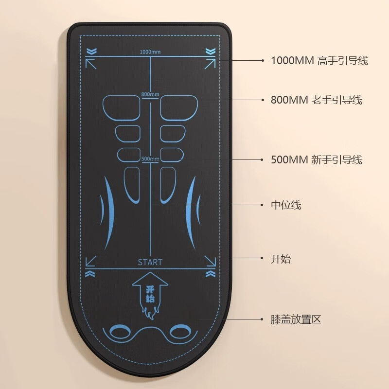 PEPEBEAR Abdominal Wheel Special Pad Abdominal Wheel Mat Yoga Men's Fitness Kneeling Mat Training Exercise Abdominal Building Thickened Abdominal Roll Special Pad for Posture Line Abdominal Strength-Black and Blue Scientifically Guided Posture Line/Glue Point Anti-Slip