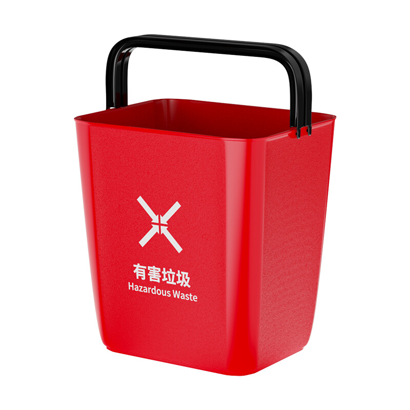 Kaimujie portable thickened ring-type trash can kitchen lidless environmentally friendly square pressure bag type kitchen waste guest room office small bathroom hotel 15L green/food waste