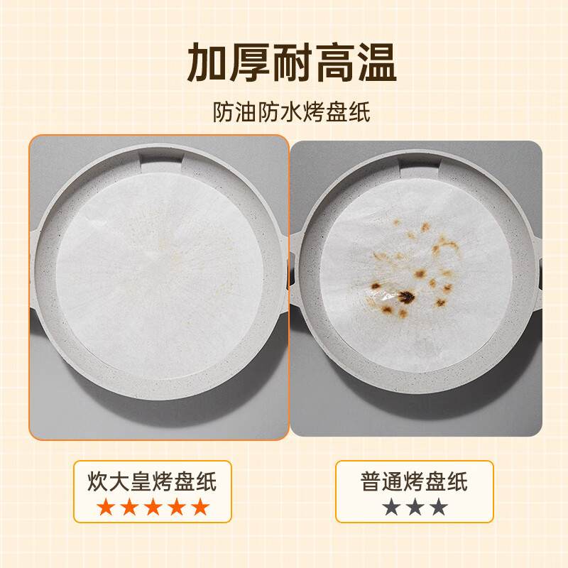 Cui Da Huang silicone paper barbecue barbecue air fryer tin foil steamer paper pad oven baking pan 50 sheets round 30cm