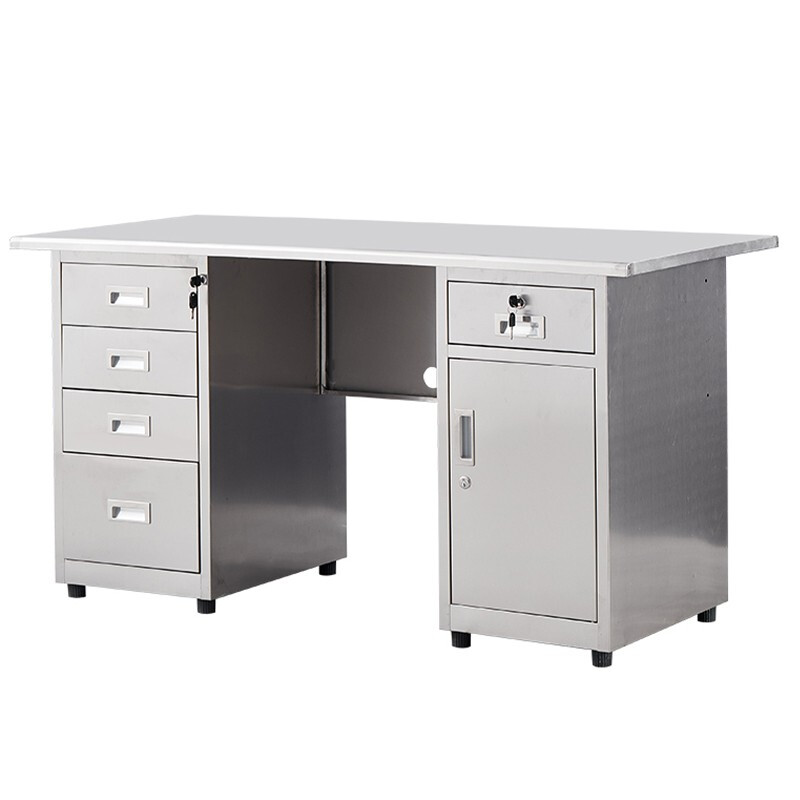 Kington 304 stainless steel desk dust-free workshop workbench laboratory console experimental table three buckets and two doors 1600*700*750mm