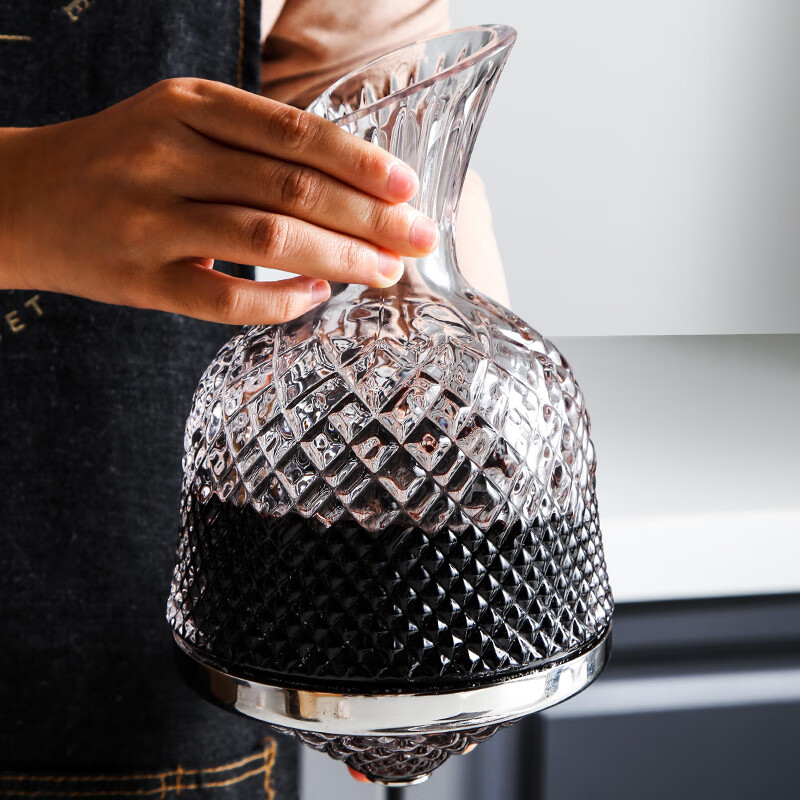 VINOS red wine decanter household high-end crystal glass rotating tumbler gyro decanter red wine divider wine set engraved red wine decanter gift box 1500ml