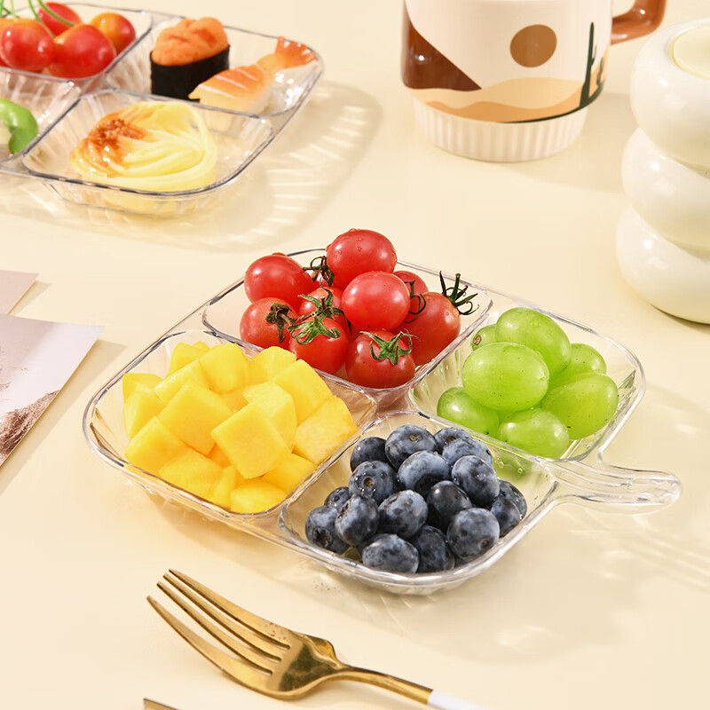 Baijie home-compartmented side dish ingredients green onion ginger garlic storage plate spit bone plate vinegar dish preparation plate 2 pieces