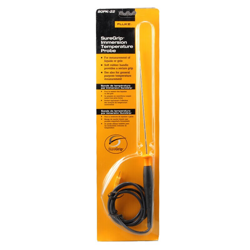 FLUKE 80PK-22 SureGrip immersion temperature probe -40 to 1090