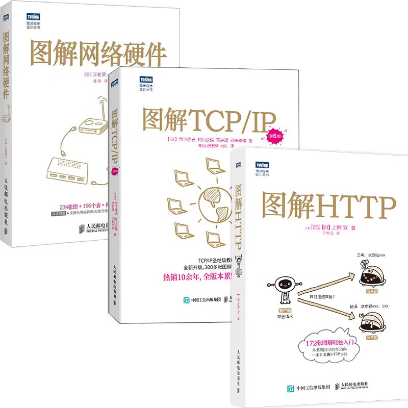 Illustrated Network Trilogy: Network Hardware + TCP/IP (New Edition) + HTTP (Jingdong Set, 3 volumes in total) (produced by Turing)