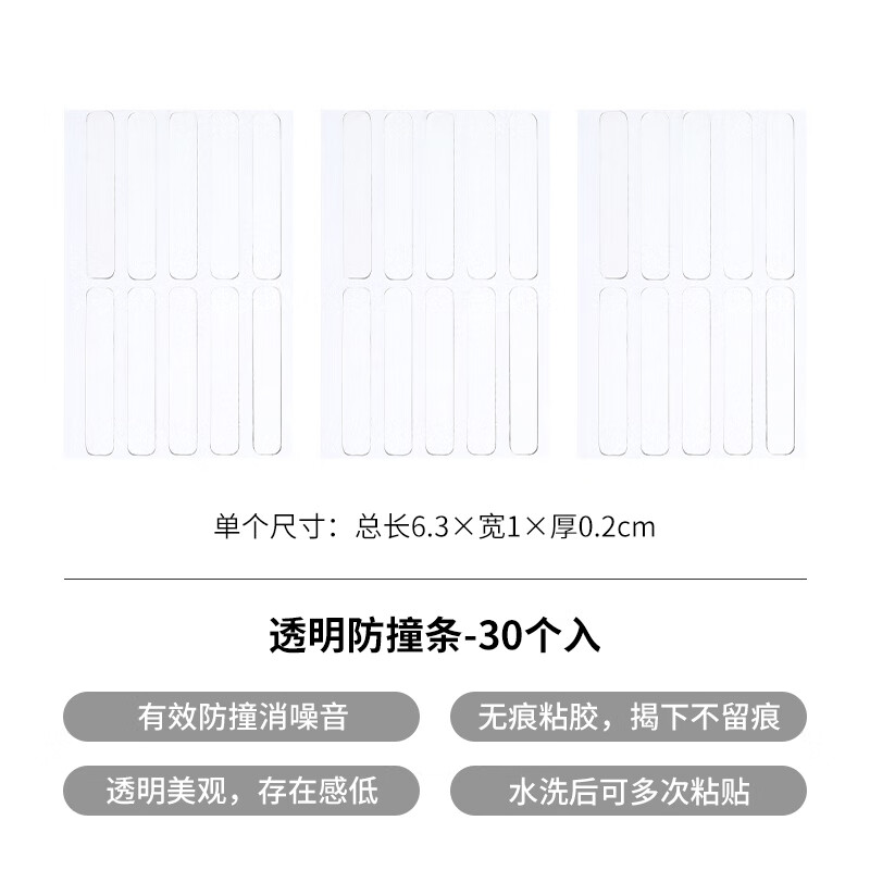 Shuangshan daily miscellaneous items transparent anti-collision strips-30 pieces
