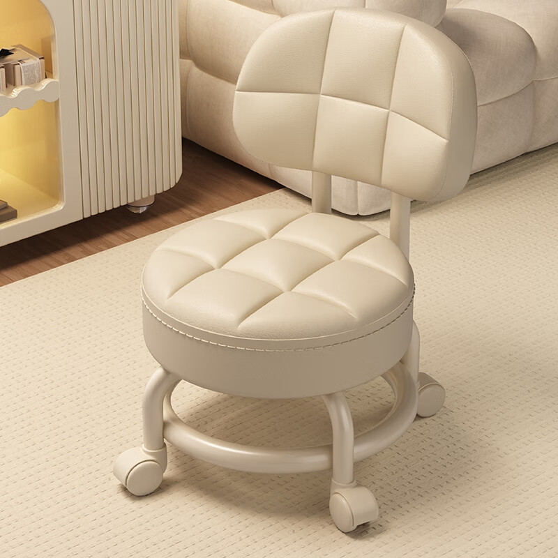 Gasgoo small stool, universal wheel small bench, mobile pulley, beautiful seam sofa stool, living room low stool, home shoe changing stool for adults