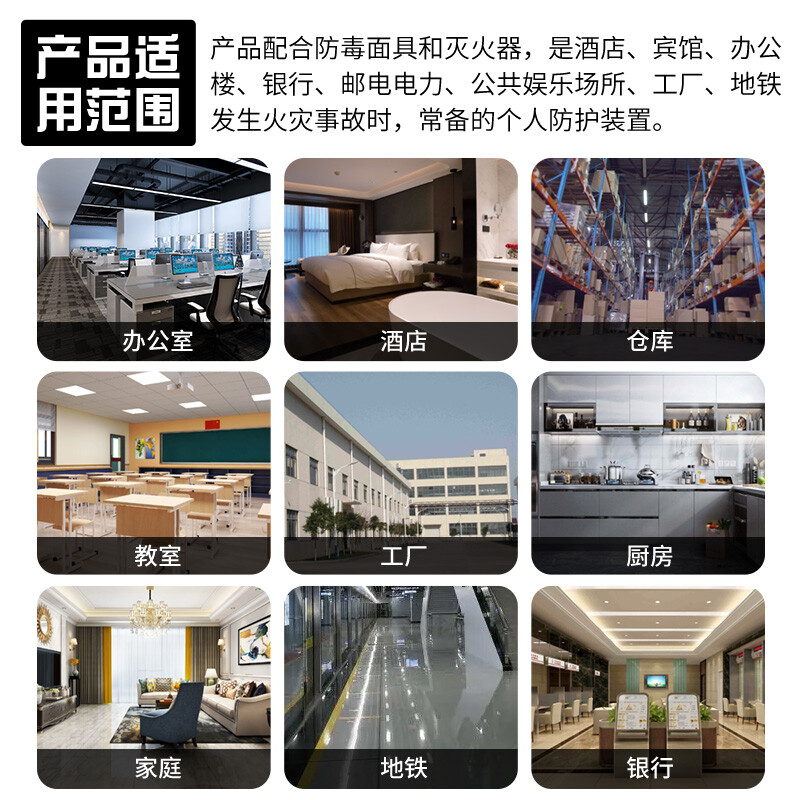 He Jiagong fire-proof cloak, fire-proof clothes, cloak, fire blanket, gas mask, household fire escape rescue, cloak+mask+water-based fire extinguisher+smoke alarm