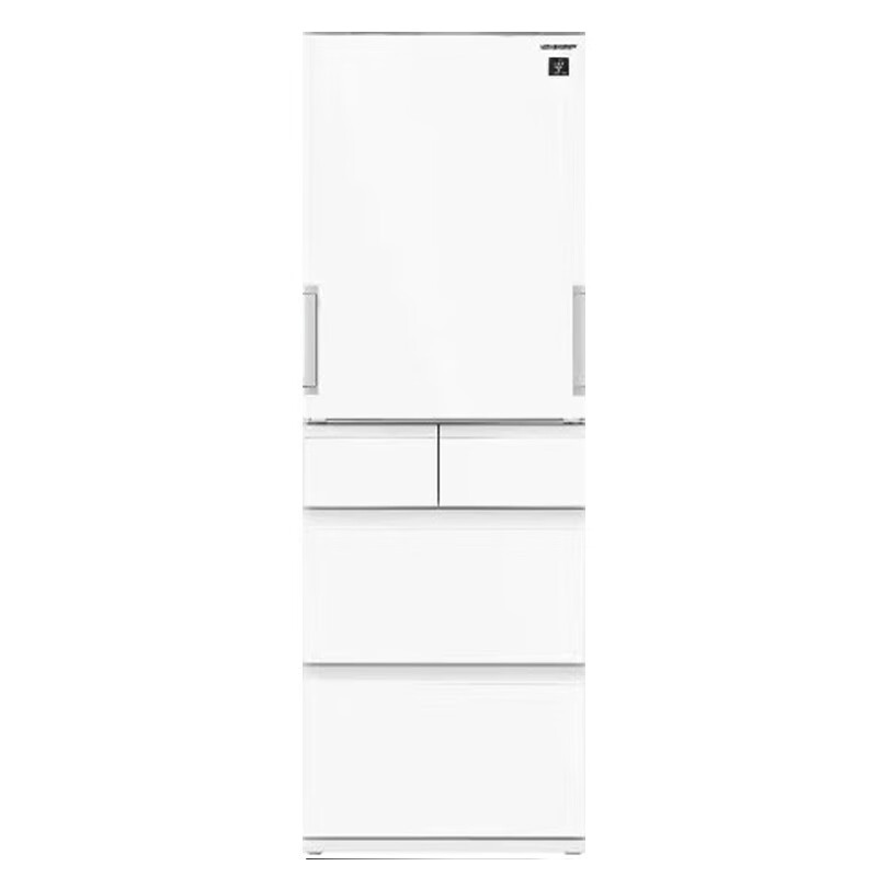 Sharp 412-liter ultra-thin embedded refrigerator with automatic ice making, left and right opening, PCI plasma cluster sterilization and deodorization, kitchen office, Japanese-style multi-door refrigerator SJ-SP41W-W Glacier White/Glass Panel