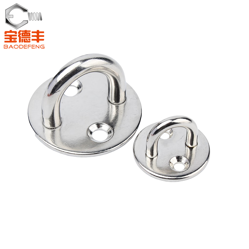 Baodefeng 304 stainless steel diamond oval eye plate fixed hook hook ceiling fan hook sandbag hook light hook U-shaped load-bearing hook oval hook M10 1 set