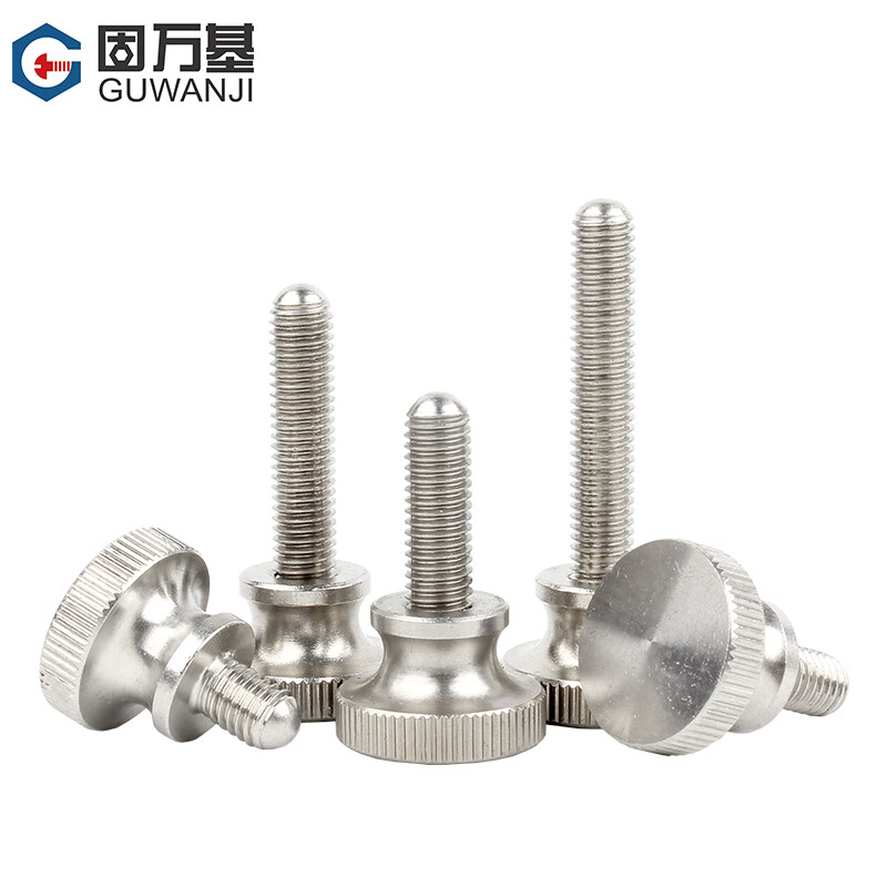 Guwanji 304 stainless steel high head knurled hand screw handle bolt GB834 hand twist handle screw large national standard M2.5x6 (5 pieces)