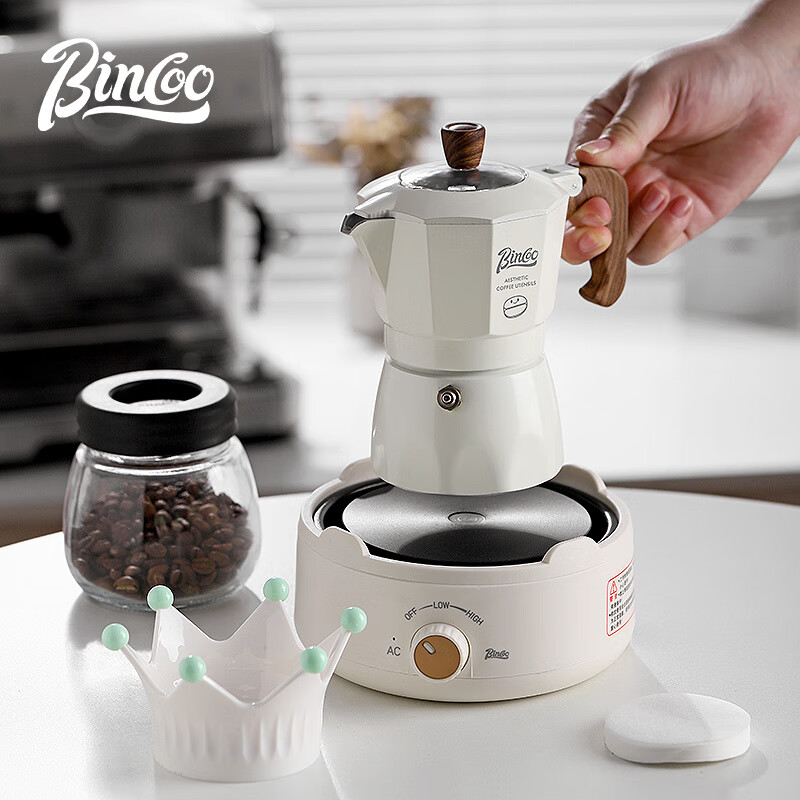 Bincoo double valve moka pot multi-person household small espresso brewing coffee pot espresso machine coffee utensils
