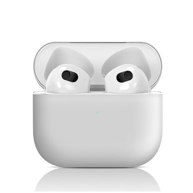 Sese Bluetooth wireless headphone protective cover Airpods 3rd generation liquid silicone cover 1st and 2nd generation Apple peripheral unisex headphone cover suitable for Airpods3 headphone cover-21 model Bright Moon White