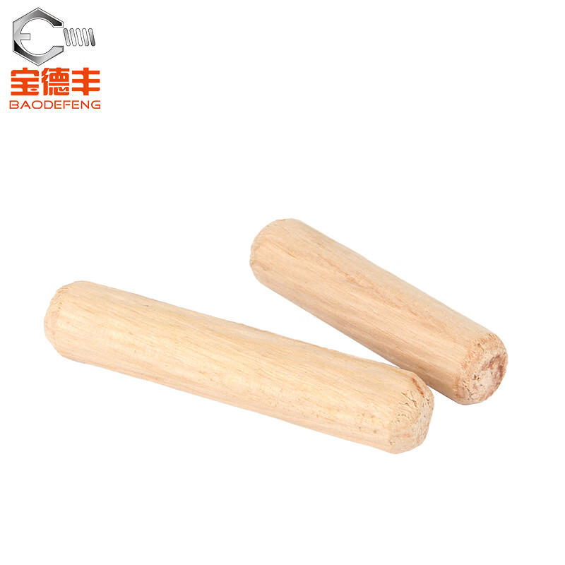 Baodefeng round wood plug wood cabinet connection piece twill wood tenon wood tip wood cork wedge wood peg nail wood dowel solid wood M8x50 50 pieces