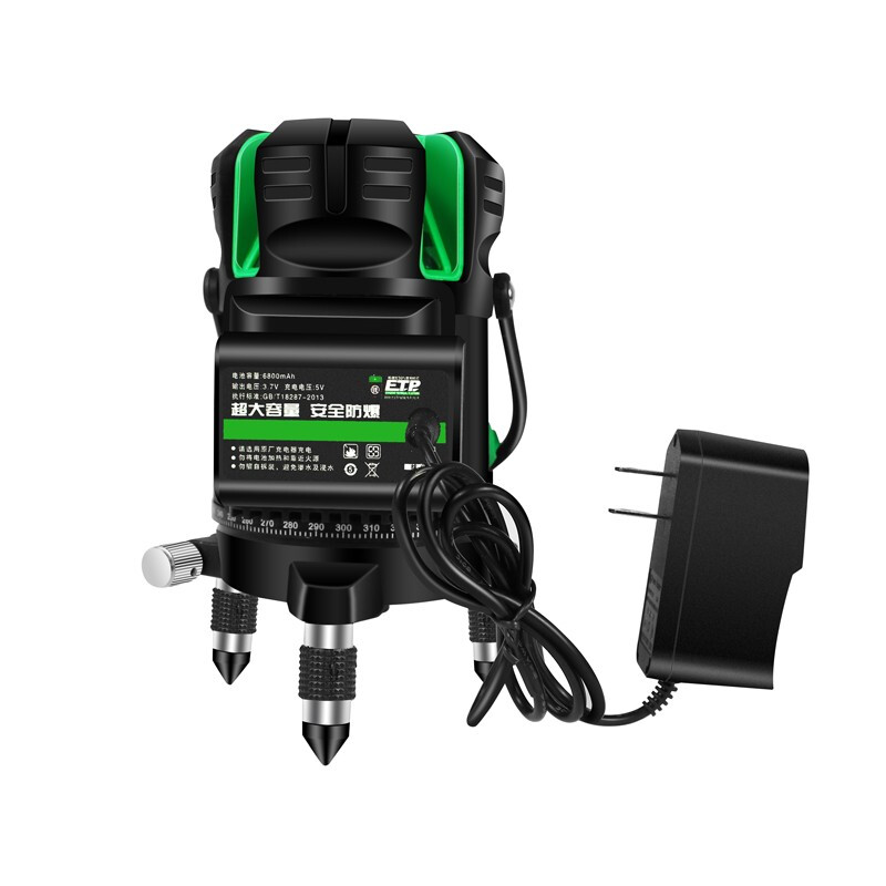Zhanyao infrared level meter green light laser leveling meter high-precision super level mirror bidding line measuring instrument rubber-coated model (dual battery) green light five-line