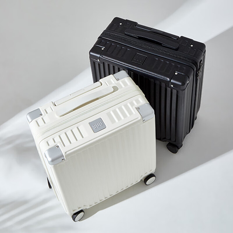SOO suitcase dry and wet separation small suitcase boarding case 18-inch password box trolley box short-distance box white