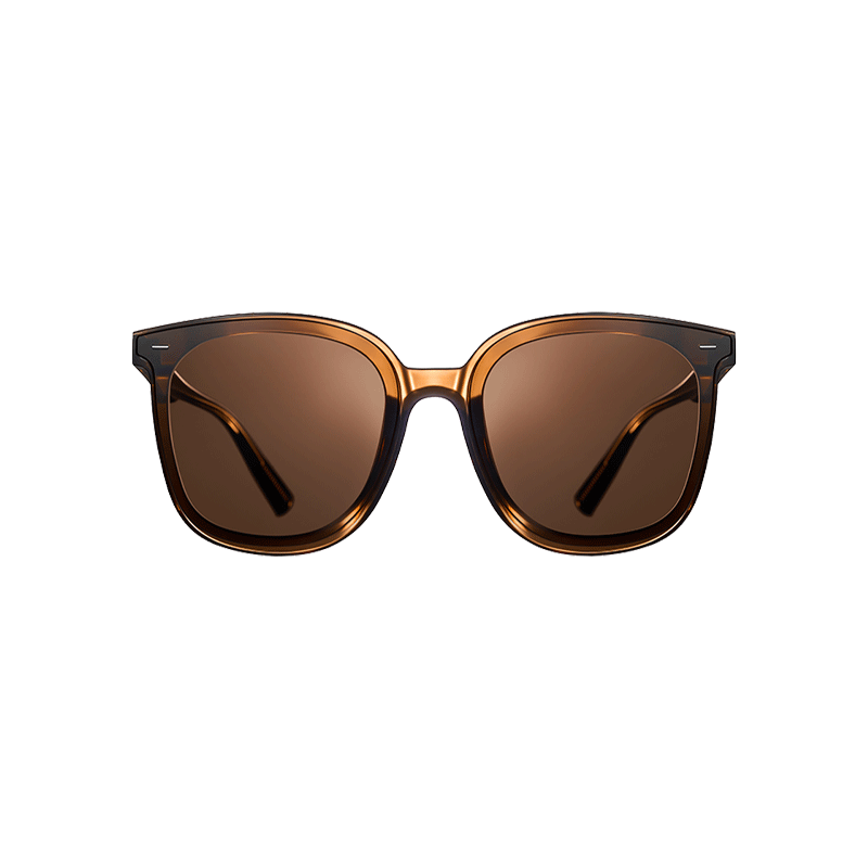 90% new Mijia Mijia Xiaomi square frame polarized sunglasses HD unisex driving anti-UV sunglasses amber brown