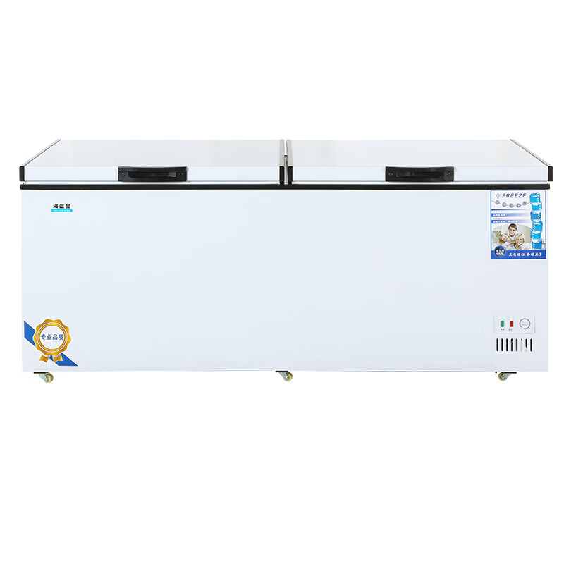 Aquamarine Freezer Commercial Large Capacity Refrigerated Freezer Horizontal Freezer Full Freezer Single and Double Temperature Home Display Cabinet Commercial Large Freezer Energy Saving Fresh Cabinet 1588 Single Temperature Copper Tube Upgraded Model (Length 2 Meters Width) Energy Saving 60%