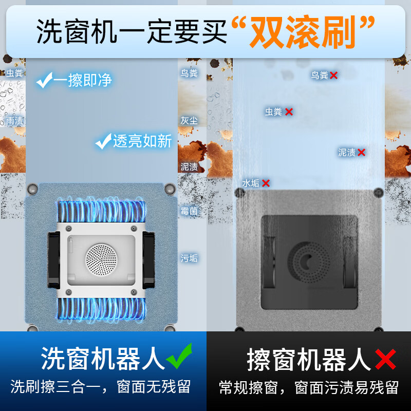 Zhipai window cleaning robot, a glass cleaning artifact, home electric smart remote control APP, fully automatic mirror, bathroom, kitchen tile cleaning, two-way four-jet water spray, wet wipes high-rise floors without falling off, Z6PRO classic model, super cost-effective