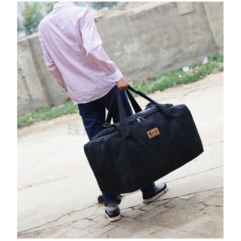 Duffel bag large capacity Oxford cloth moving bag travel storage bag thickened canvas men's and women's luggage bag large capacity khaki extra large 80 liters large