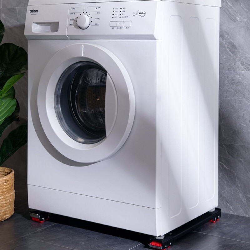 Lunar exploration washing machine base raised removable drum pulsator universal refrigerator ultra-low base shock-proof bracket ultra-low foot pads upgraded black pair 24 rubber wheels