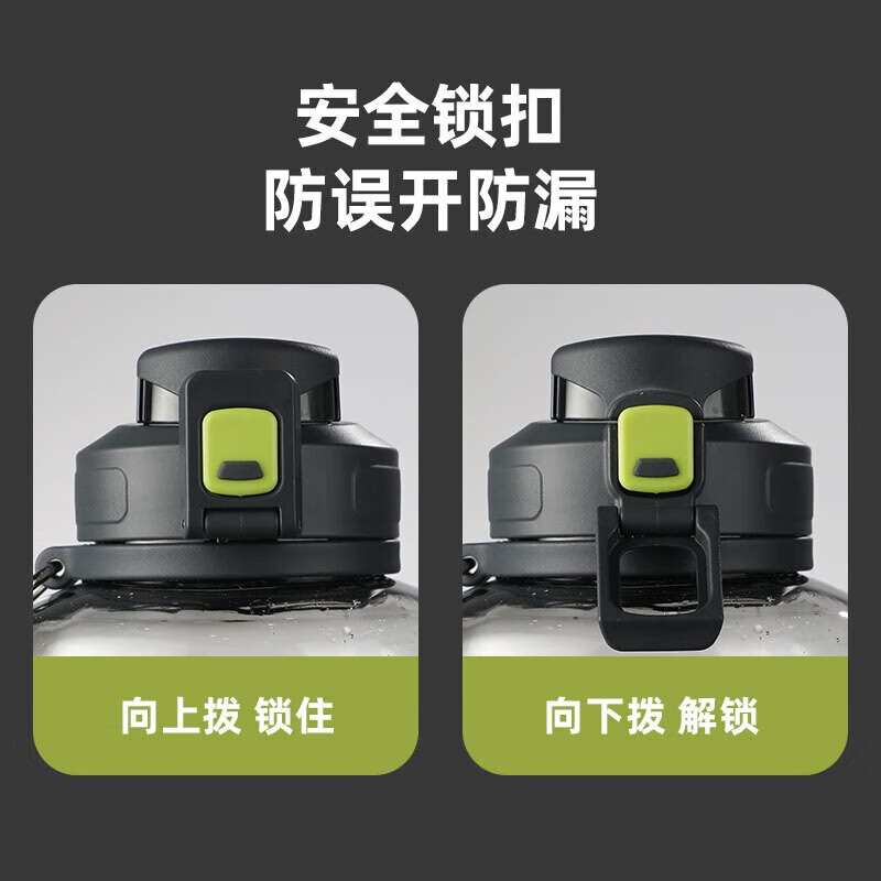 Fuguangyong Power Plastic Cup Large Capacity Water Cup Straw Sports Fitness Outdoor Kettle Ton Cup Bucket Fall-Resistant Portable Deep Space Gray 2800ml