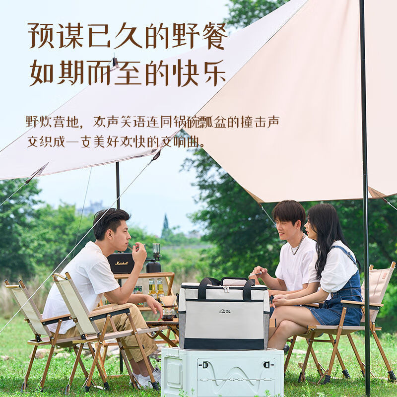 Shantou Lincun rechargeable heating insulated box usb refrigerated box bag car refrigerator outdoor ice bag portable takeaway box large capacity navy blue small size 17 liters/strap