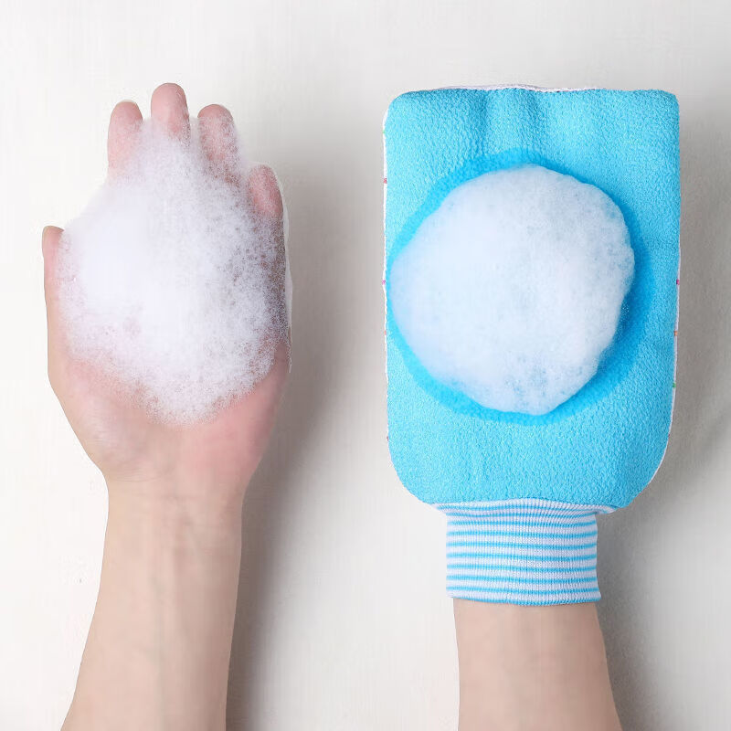 Ruipiao double-sided bath towel, strong decontamination, thickened bath gloves for men and women, new bath towel, fine sand bath towel, Nordic blue