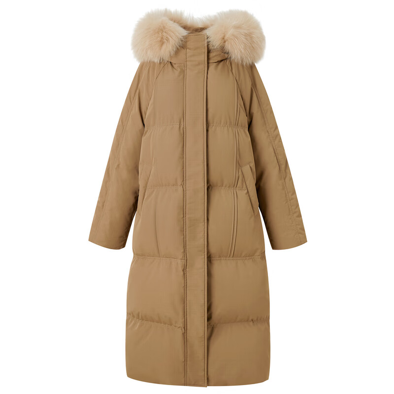Sancai 2024 new winter style warm goose down jacket fox fur collar down jacket waterproof long warm quilt jacket for women