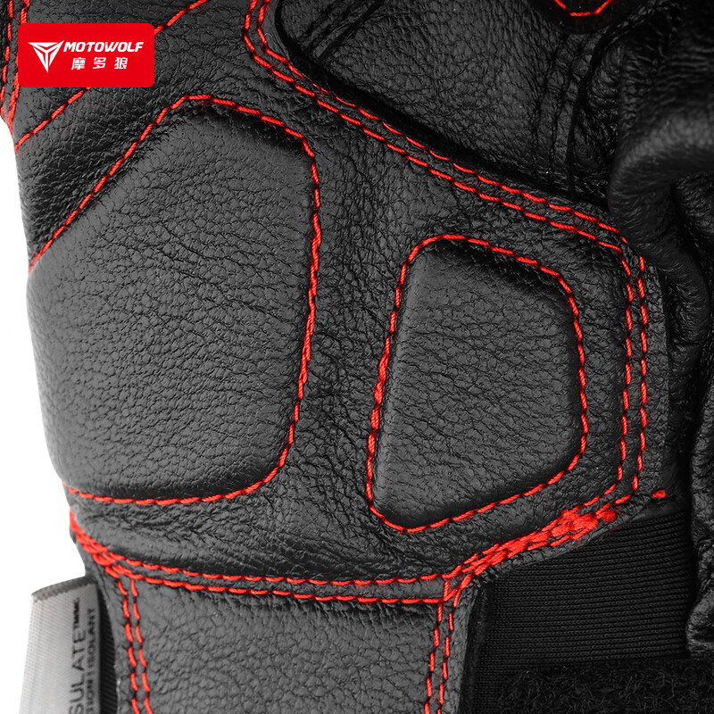 MOTOWOLF motorcycle winter men's velvet warm gloves are windproof, waterproof and drop-proof carbon fiber protective shell motorcycle rider riding equipment