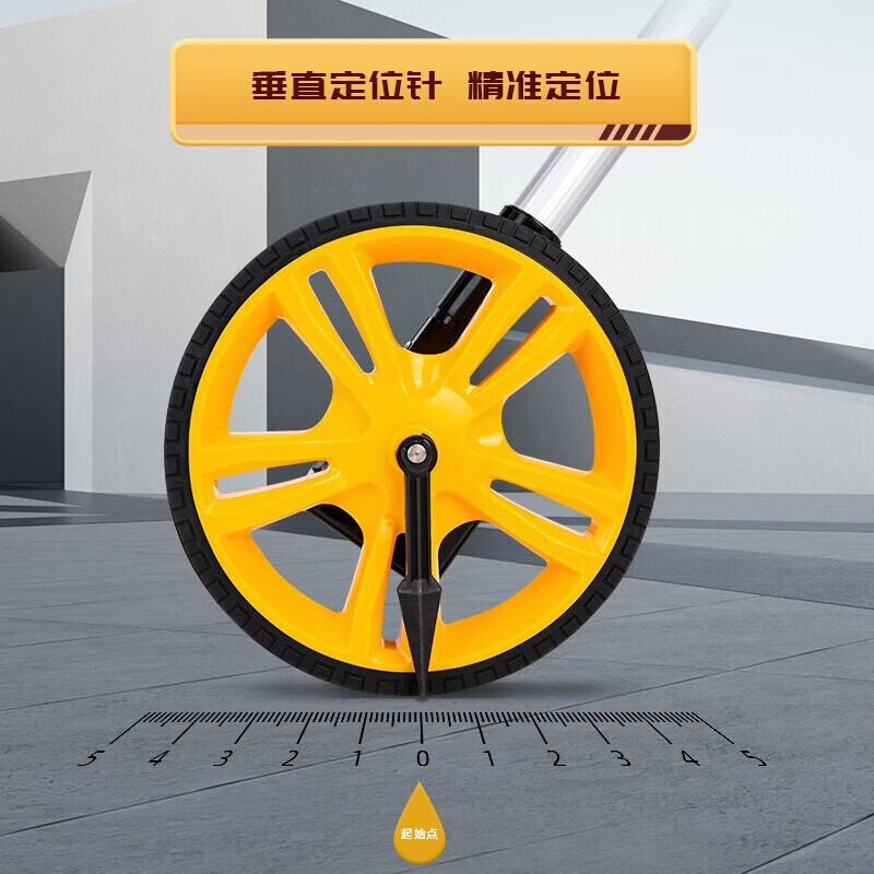 Deli distance measuring wheel hand-pushed roller distance measuring digital display mechanical high-precision large roller outdoor measuring ruler distance meter without cloth bag small mechanical wheel (diameter 160mm)