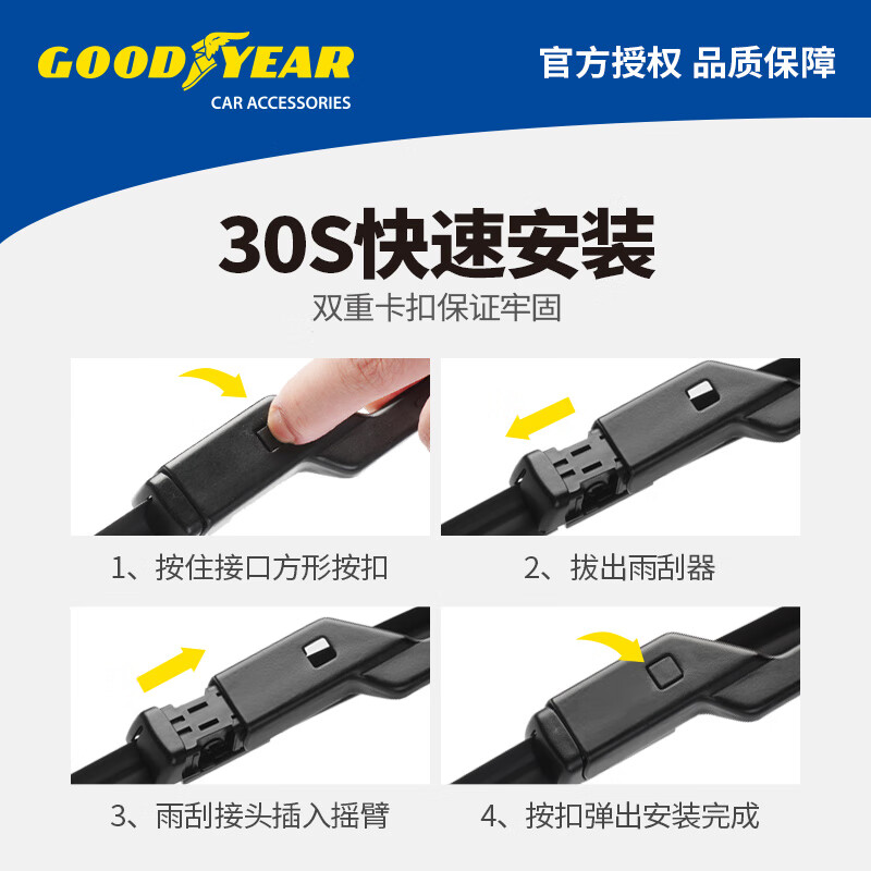Goodyear (Goodyear) first generation Haval Big Dog wiper blade original factory special Great Wall Haval rubber strip boneless front wiper strip 1 pair