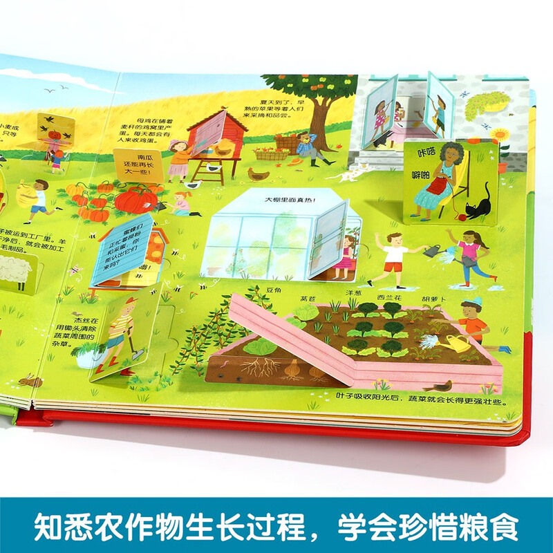18 yuan off for purchases over 87. Secret Farm (2-4 years old, secret version of popular science flip book for young children) double-layer flip + pull folding design, fun children's book, toddler enlightenment three-dimensional book