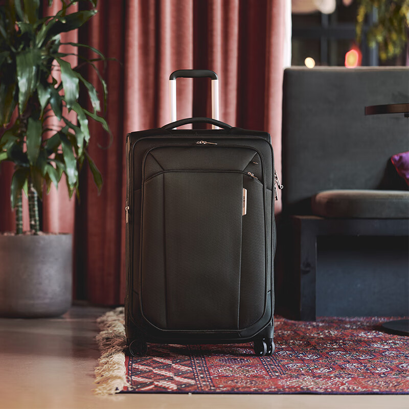 Samsonite Password Luggage Lightweight Silent Trolley Case Durable Leather Case Large Capacity Storage Can Boarding Suitcase Gift KJ3 Black 29 Inches