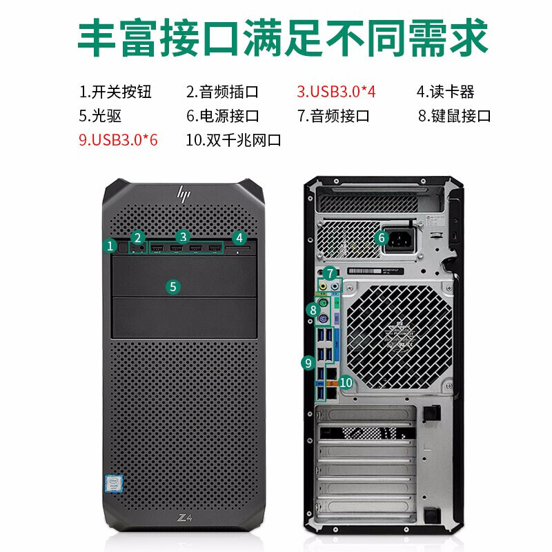 HP (HP) Z4 G4 second-hand graphics workstation Xeon W2135 Studio AI writing modeling design video rendering 3D design drawing host with ten | Platinum 8163/128G/1TB M.2 solid state