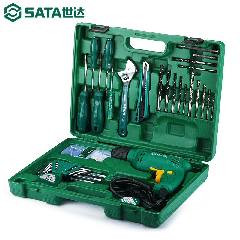 SATA tool set 35 pieces construction home improvement hand drill electric screwdriver tool box set 05158 05158