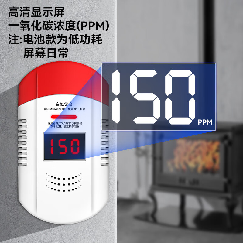 Guardian CM005 household carbon monoxide alarm CO detector coal stove charcoal burning alarm honeycomb gas alarm intelligent voice leakage detection alarm
