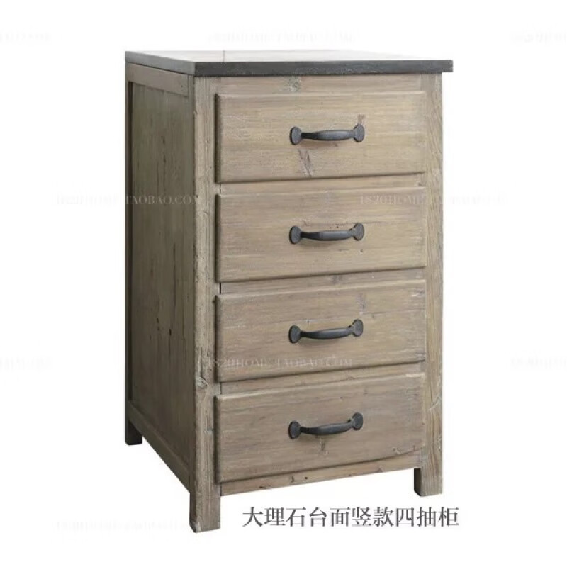 Jingga simple American country kitchen drawer stove cabinet marble solid wood detachable combination boutique retro overall cabinet marble countertop vertical four-drawer cabinet 6 or more doors