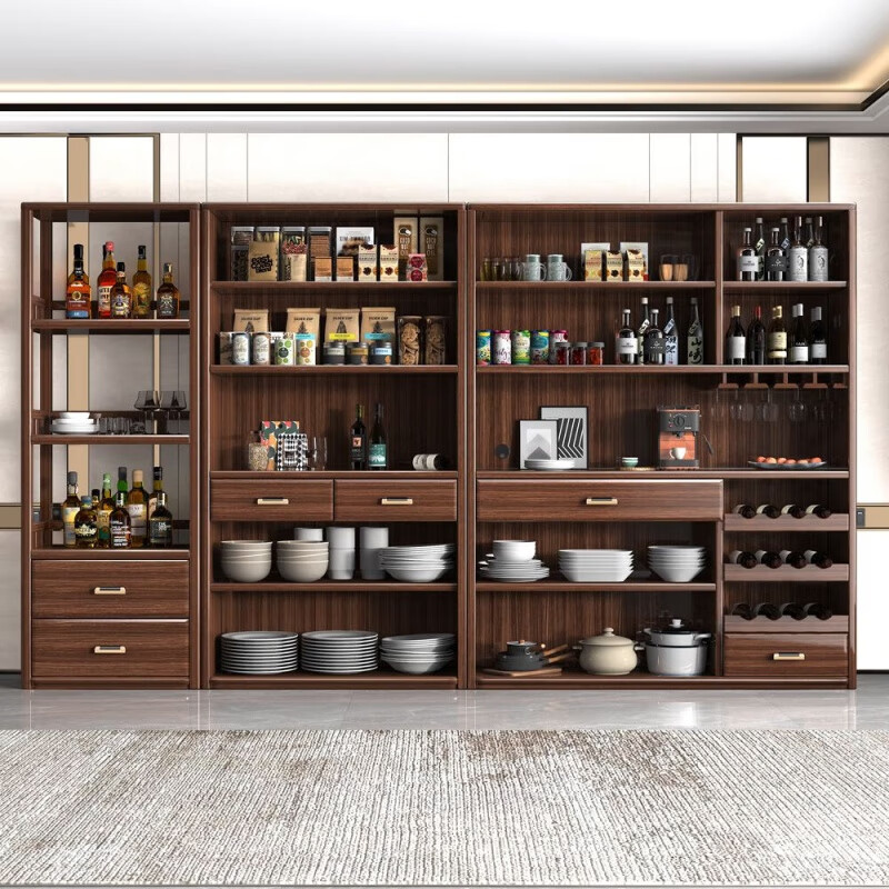 New Chinese-style solid wood sideboard against the wall, integrated wine cabinet, multi-functional storage cabinet, large-capacity storage cabinet for home living room, two-door sideboard, free delivery
